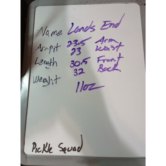 Lands End Shirt Mens 16-32 Large Yellow Button Down Long‎ Sleeve Pocket Classic - Picture 8 of 8